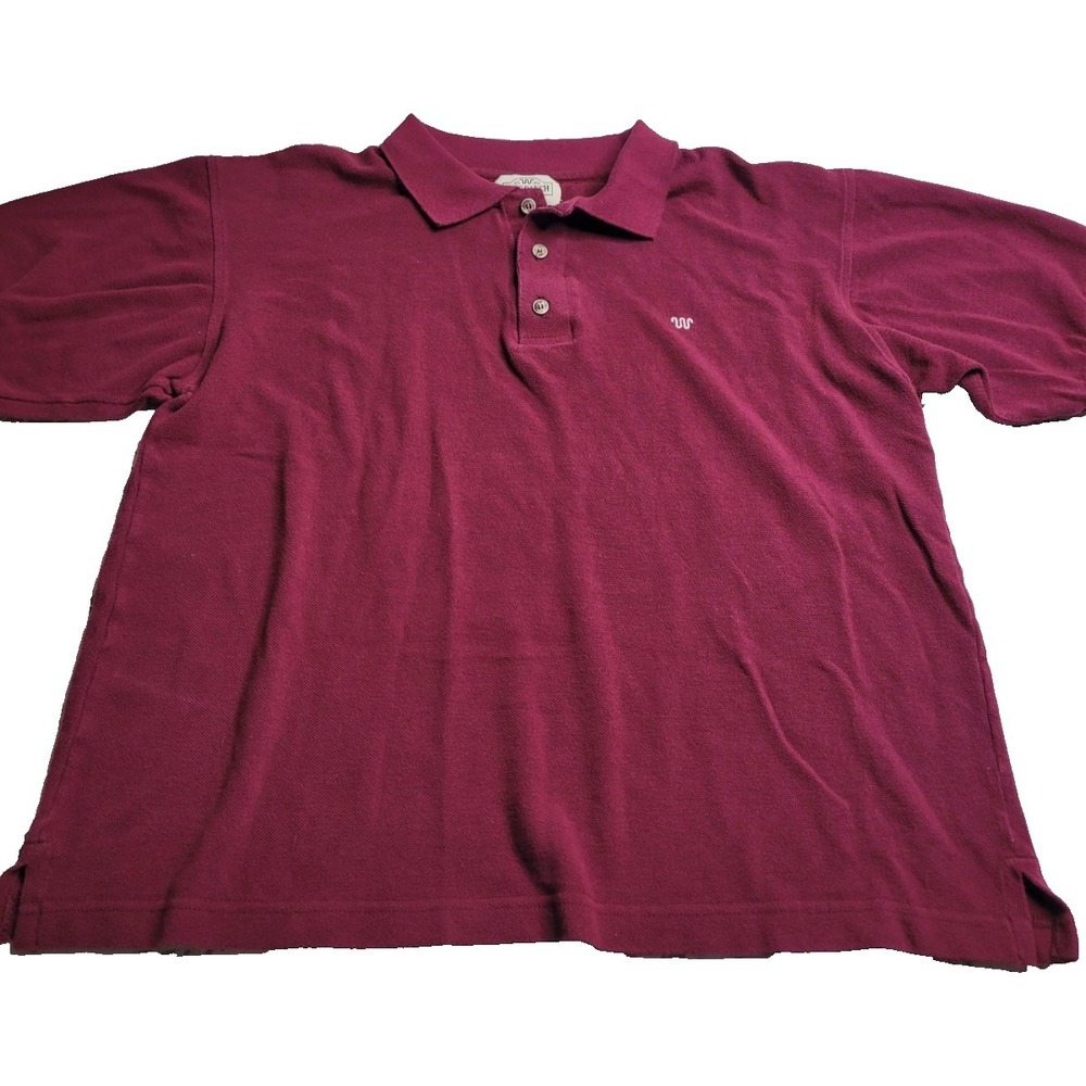 King Ranch Maroon Short Sleeve‎ Polo Shirt Men's Large 100% Combed Cotton